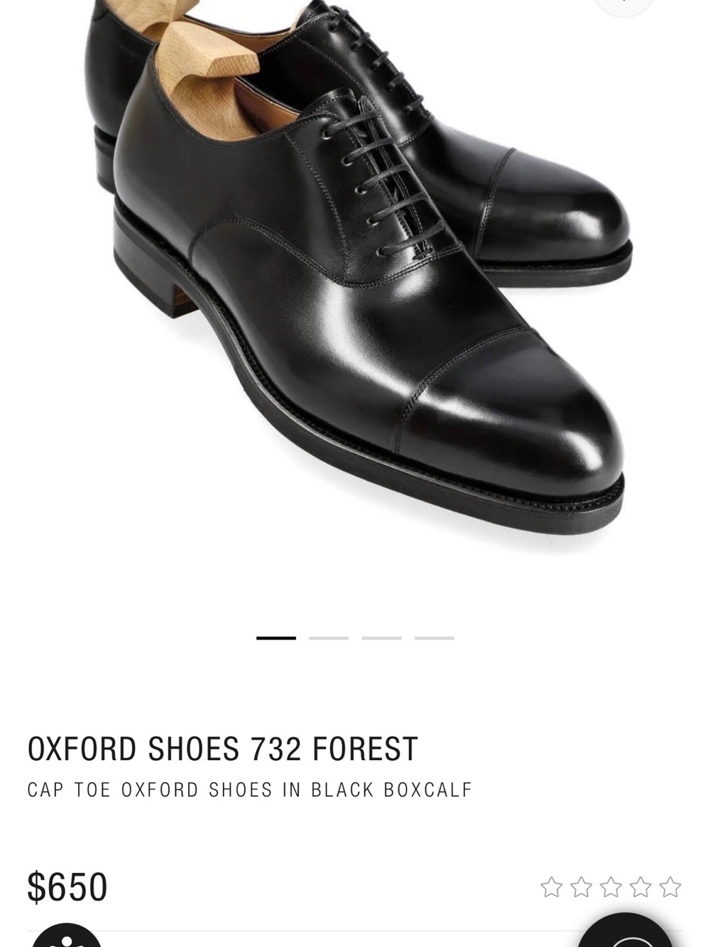 Oxford Cap-Toe Leather Oxfords - Black